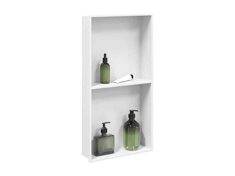 Nicho parede p/ duche 32x62x9 cm aço inoxidável branco mate PT640810