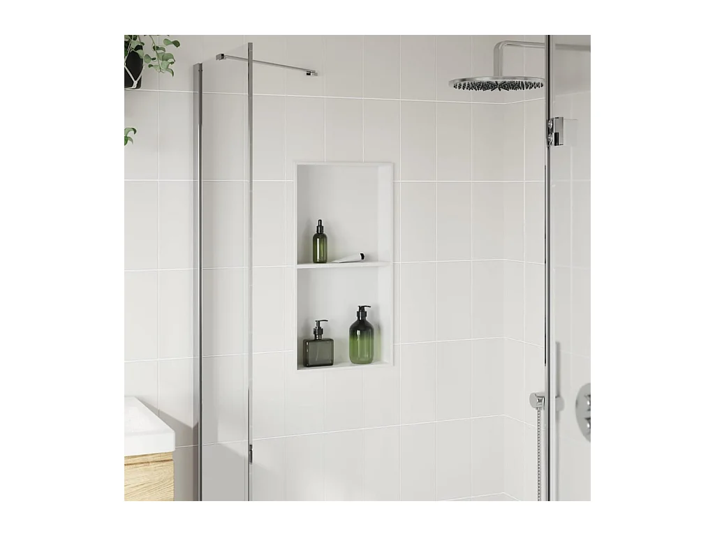 Hornacina ducha acero inoxidable blanco mate 32x62x9 cm ES188513