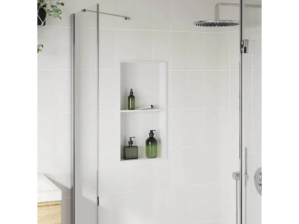 Hornacina ducha acero inoxidable blanco mate 32x62x9 cm ES188513