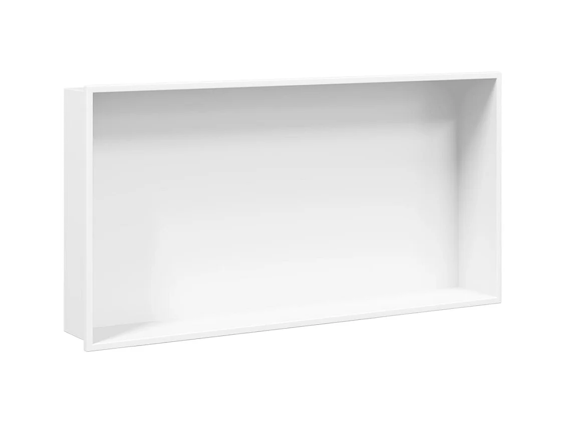 Niche de douche blanc mat 62x32x9 cm acier inoxydable FR693073