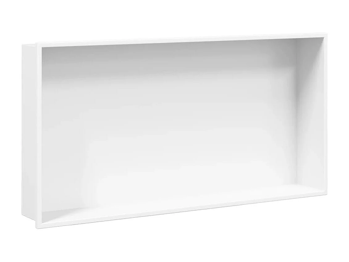 Niche de douche blanc mat 62x32x9 cm acier inoxydable FR693073