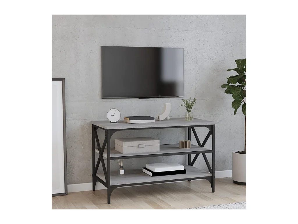 Móvel de TV 80x40x50 cm derivados de madeira cinzento sonoma PT669420