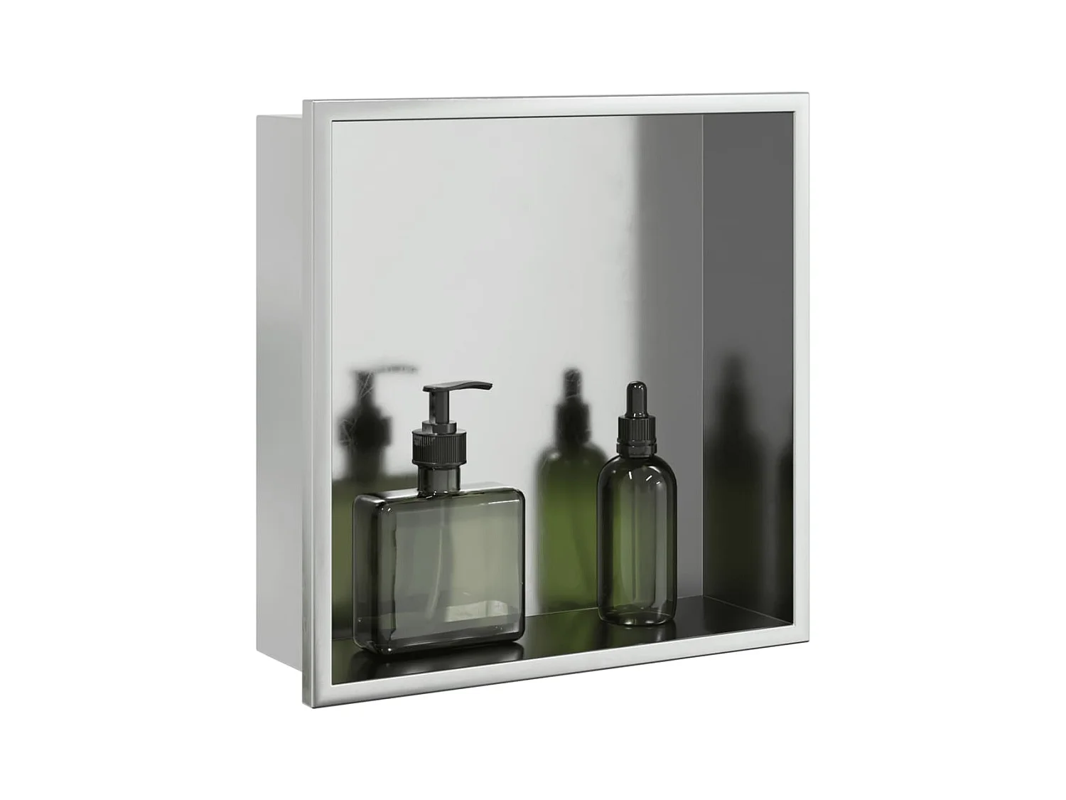 Niche de douche argenté brossé 32x32x9 cm acier inoxydable FR741128