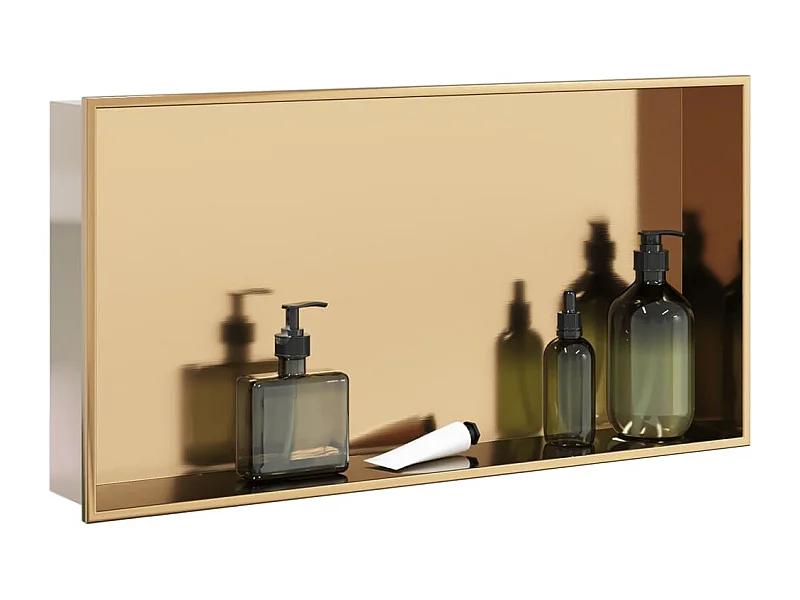 Niche de douche doré brossé 62x32x9 cm acier inoxydable FR155481