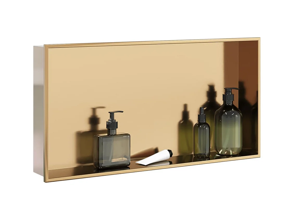 Niche de douche doré brossé 62x32x9 cm acier inoxydable FR155481