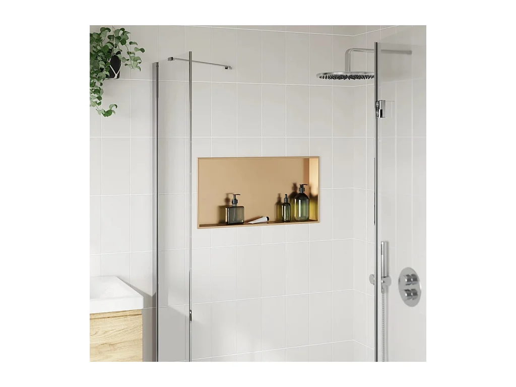 Niche de douche doré brossé 62x32x9 cm acier inoxydable FR155481