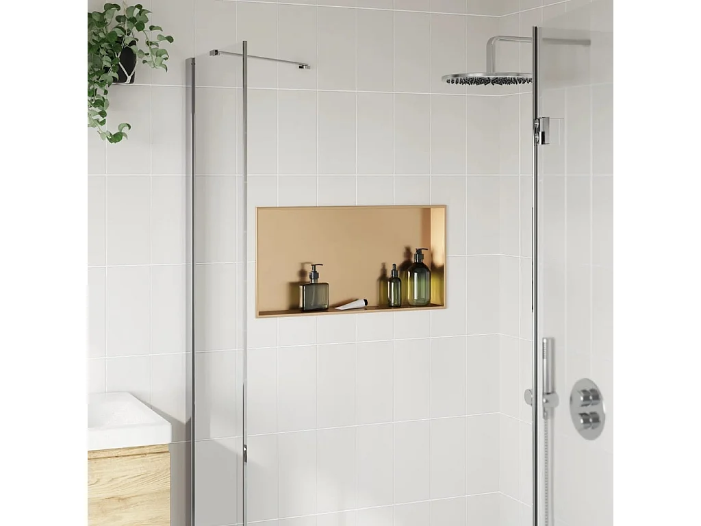 Hornacina ducha acero inoxidable dorado cepillado 62x32x9 cm ES172925