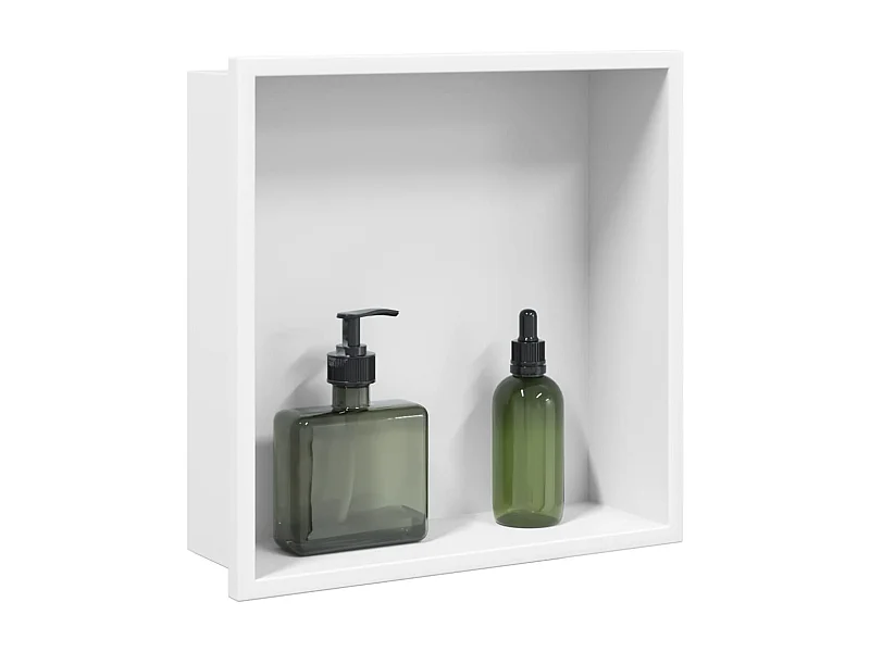 Nicho parede p/ duche 32x32x9 cm aço inoxidável branco mate PT186906
