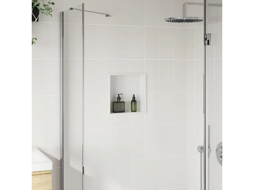 Nicho parede p/ duche 32x32x9 cm aço inoxidável branco mate PT186906