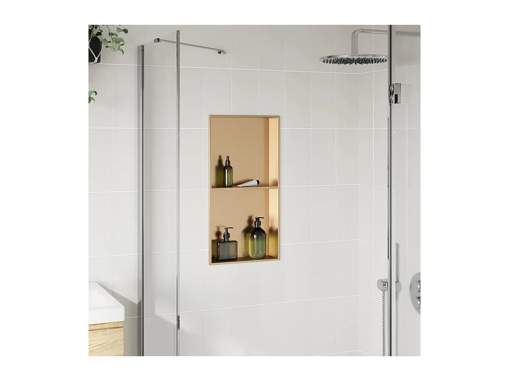 Niche de douche doré brossé 32x62x9 cm acier inoxydable FR380109