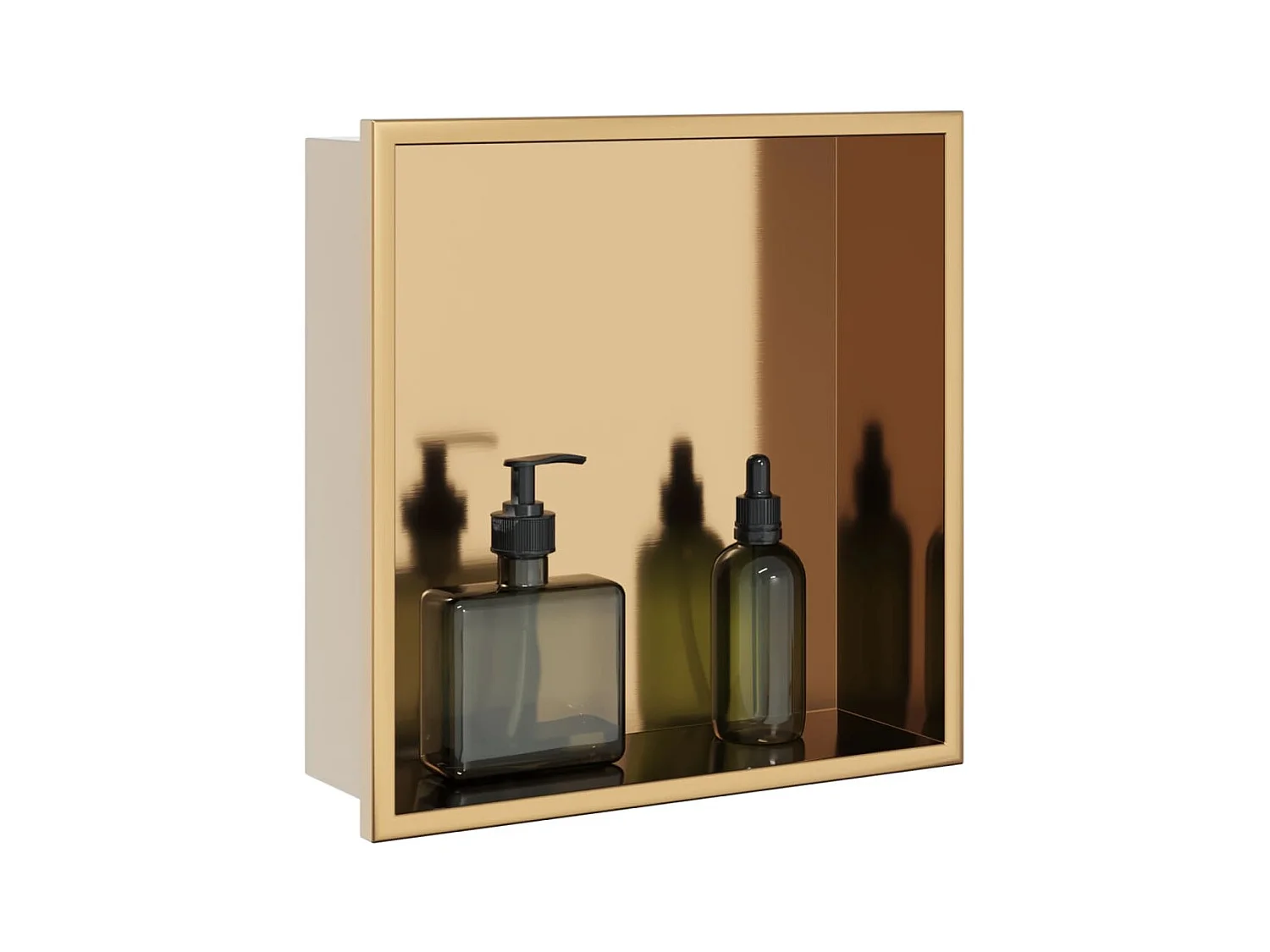 Niche de douche doré brossé 32x32x9 cm acier inoxydable FR544266