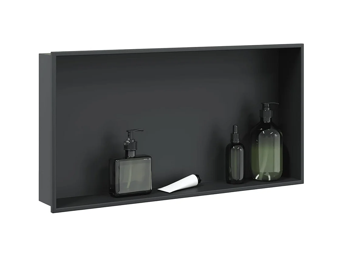Niche de douche noir mat 62x32x9 cm acier inoxydable FR650790