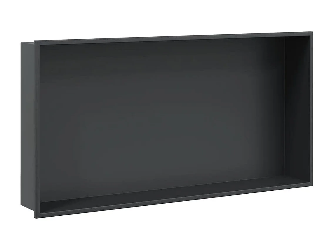 Nicho parede p/ duche 62x32x9 cm aço inoxidável preto mate PT344691