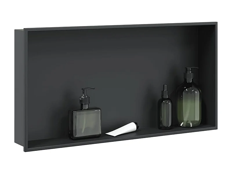 Nicho parede p/ duche 62x32x9 cm aço inoxidável preto mate PT344691