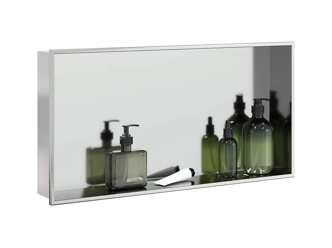 Niche de douche argenté brossé 62x32x9 cm acier inoxydable FR361312