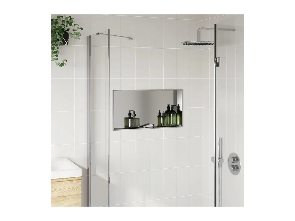 Niche de douche argenté brossé 62x32x9 cm acier inoxydable FR361312