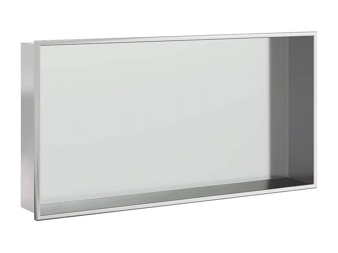 Hornacina ducha acero inoxidable plateado cepillado 62x32x9 cm ES364779