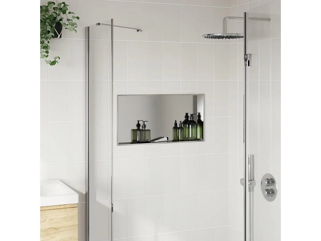 Hornacina ducha acero inoxidable plateado cepillado 62x32x9 cm ES364779