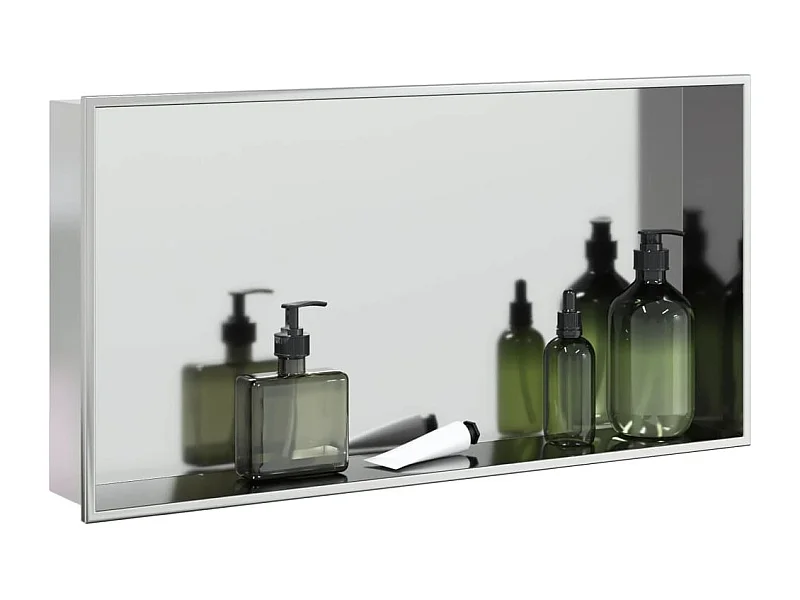 Niche de douche argenté brossé 62x32x9 cm acier inoxydable FR361312