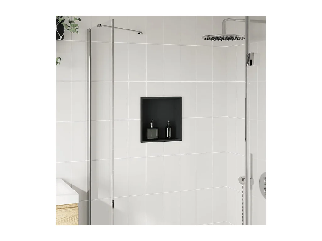 Niche de douche noir mat 32x32x9 cm acier inoxydable FR256725