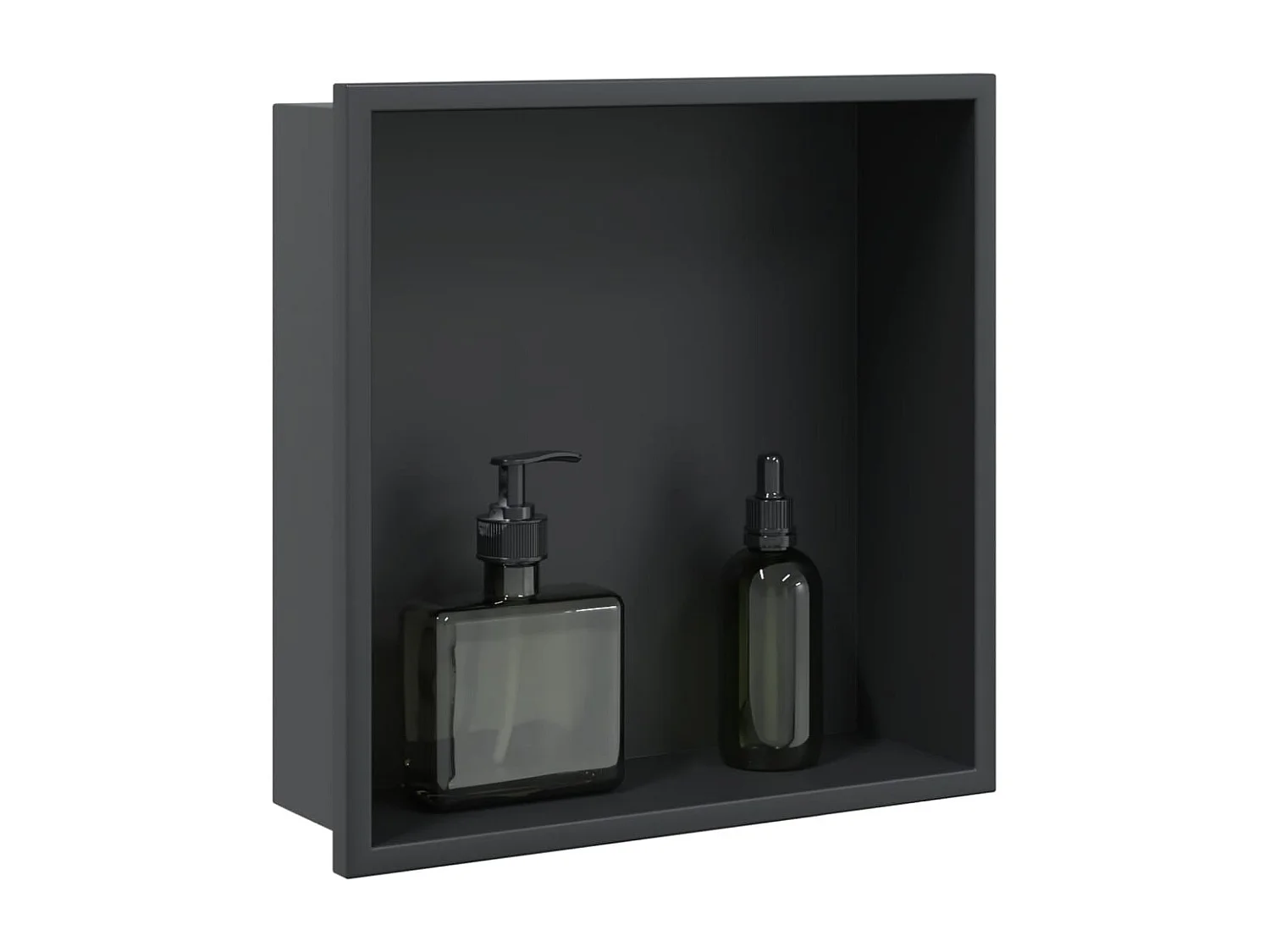 Nicho parede p/ duche 32x32x9 cm aço inoxidável preto mate PT878903