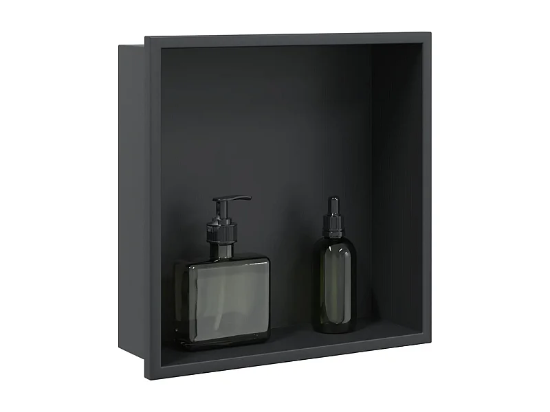 Nicho parede p/ duche 32x32x9 cm aço inoxidável preto mate PT878903