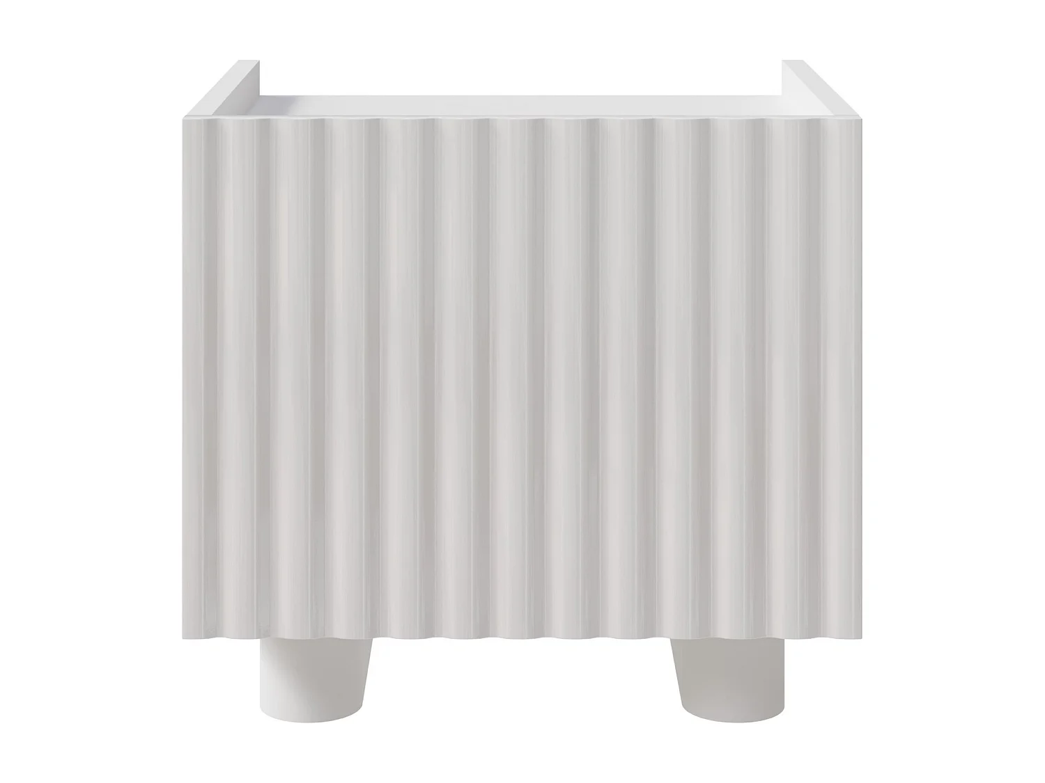 Mesita de noche – blanco alto brillo – 48 cm – FIORRA