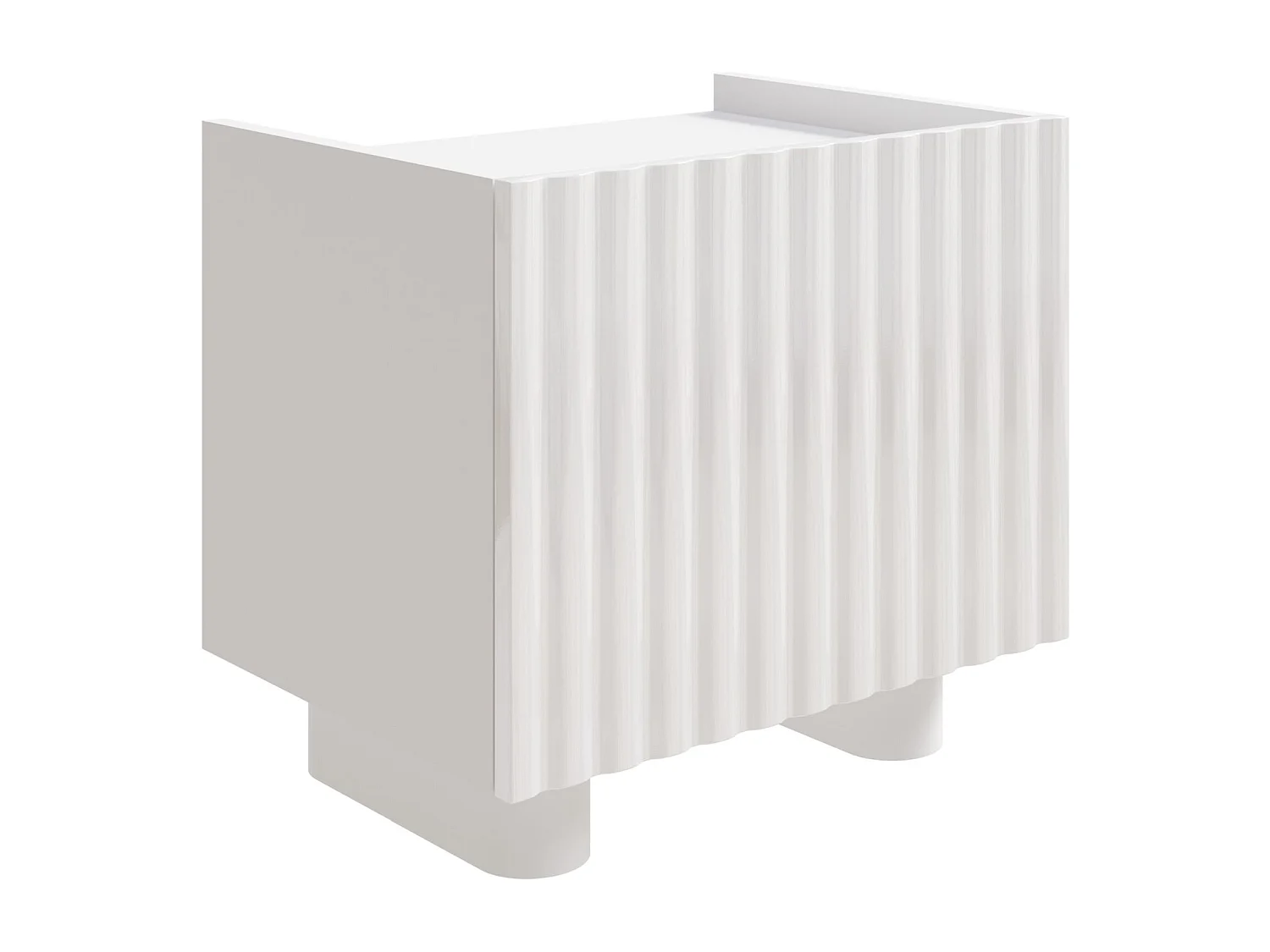 Mesita de noche – blanco alto brillo – 48 cm – FIORRA