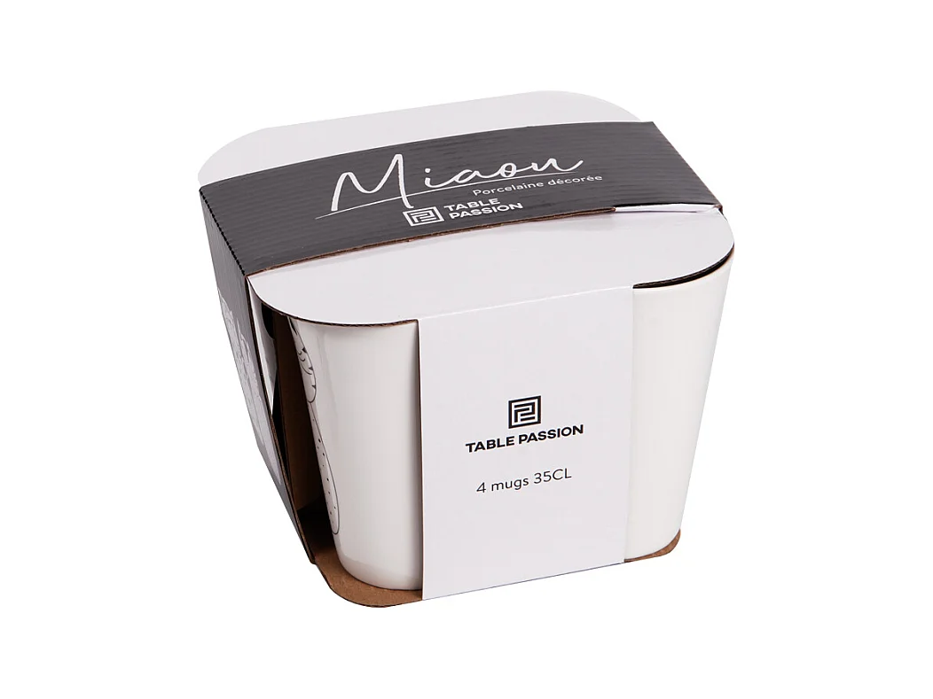 Coffret de 4 mugs Miaou 35 cl