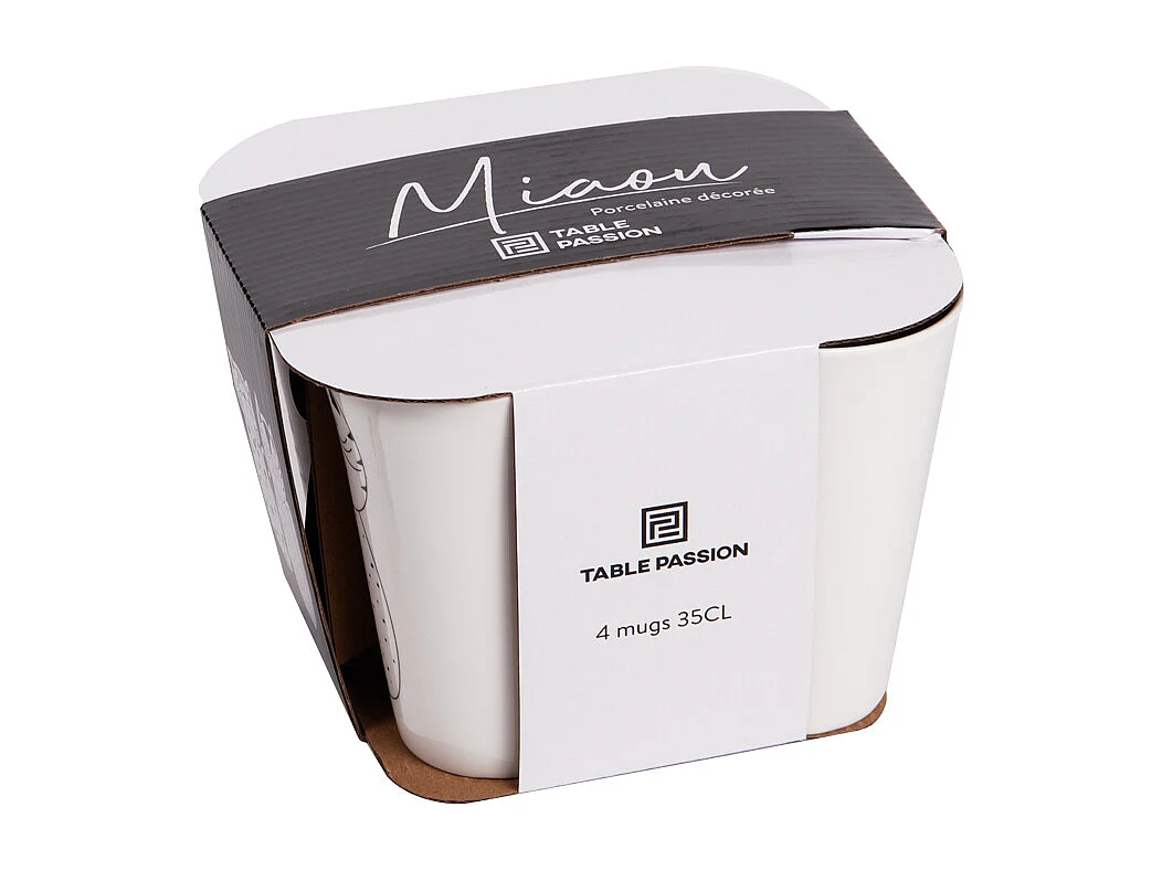 Coffret de 4 mugs Miaou 35 cl