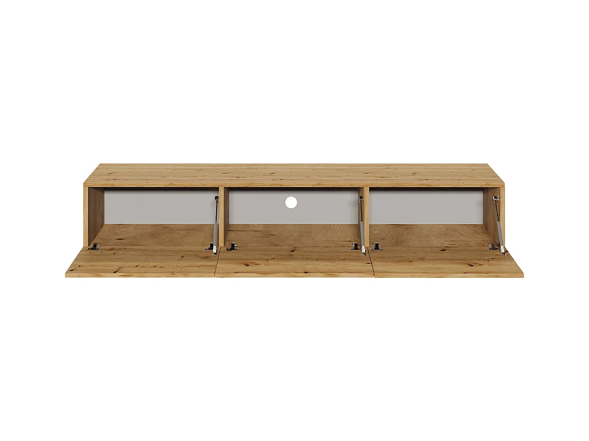 Idao licht hout 3-deurs TV-element voor wandmontage 160 cm