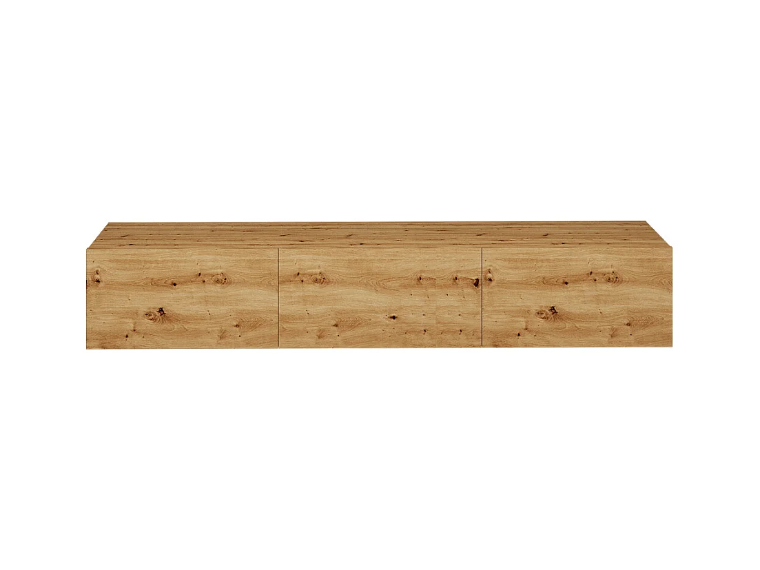 Idao licht hout 3-deurs TV-element voor wandmontage 160 cm