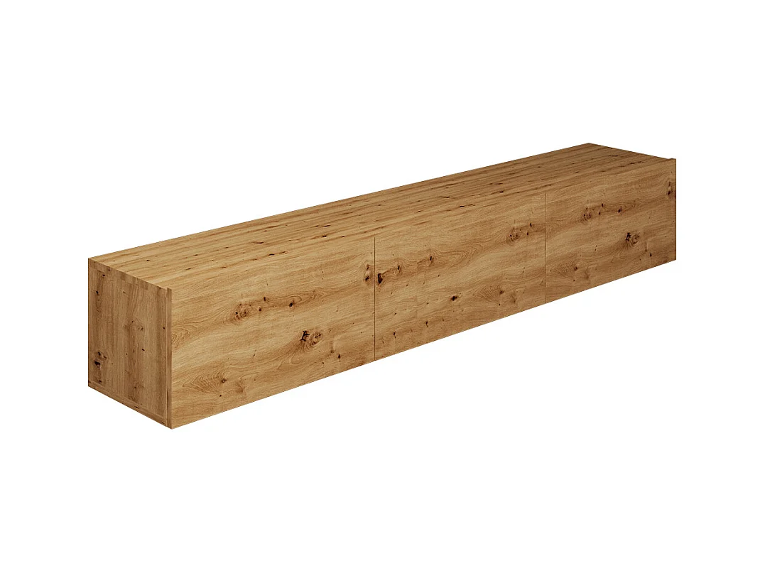 Mueble TV de pared 3 puertas 160 cm Idao Madera clara