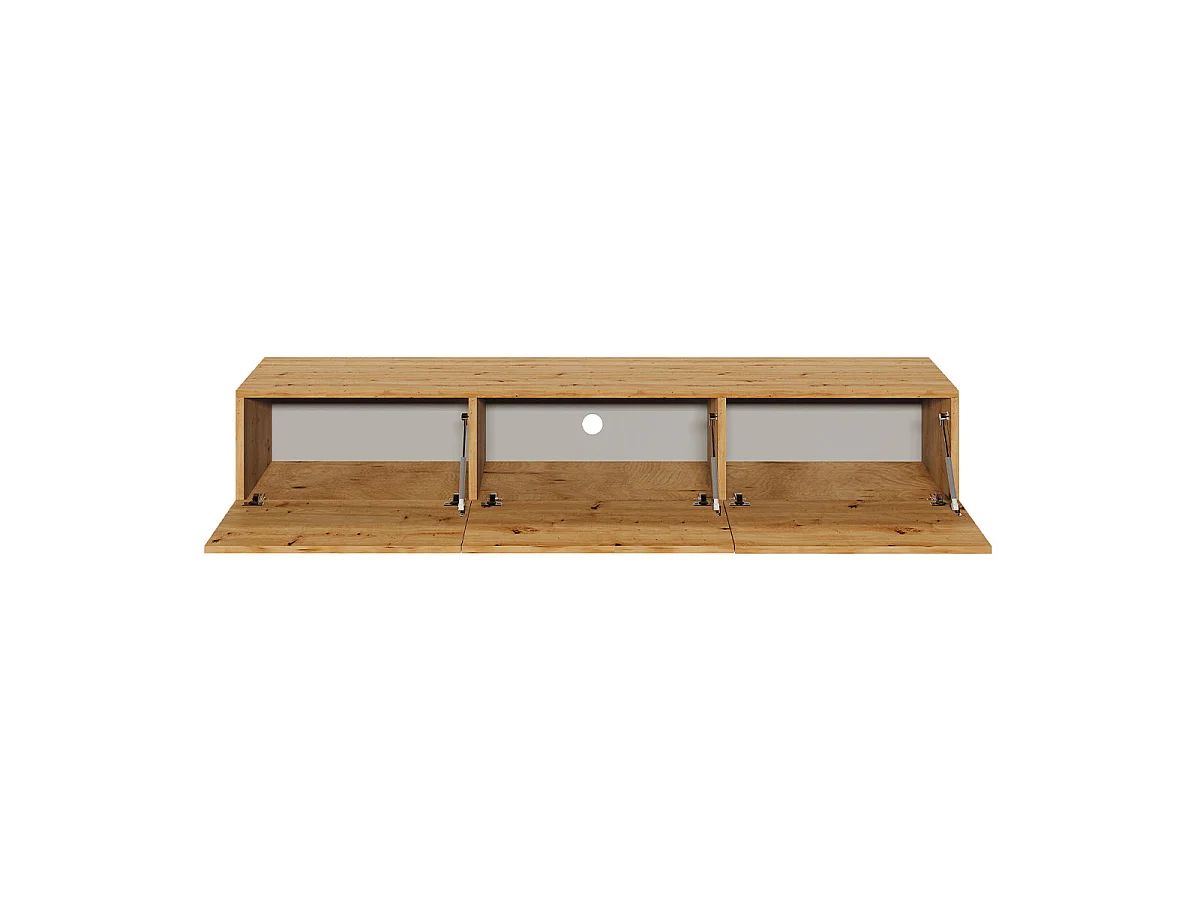 Meuble TV mural 3 portes 160 cm Idao Bois clair