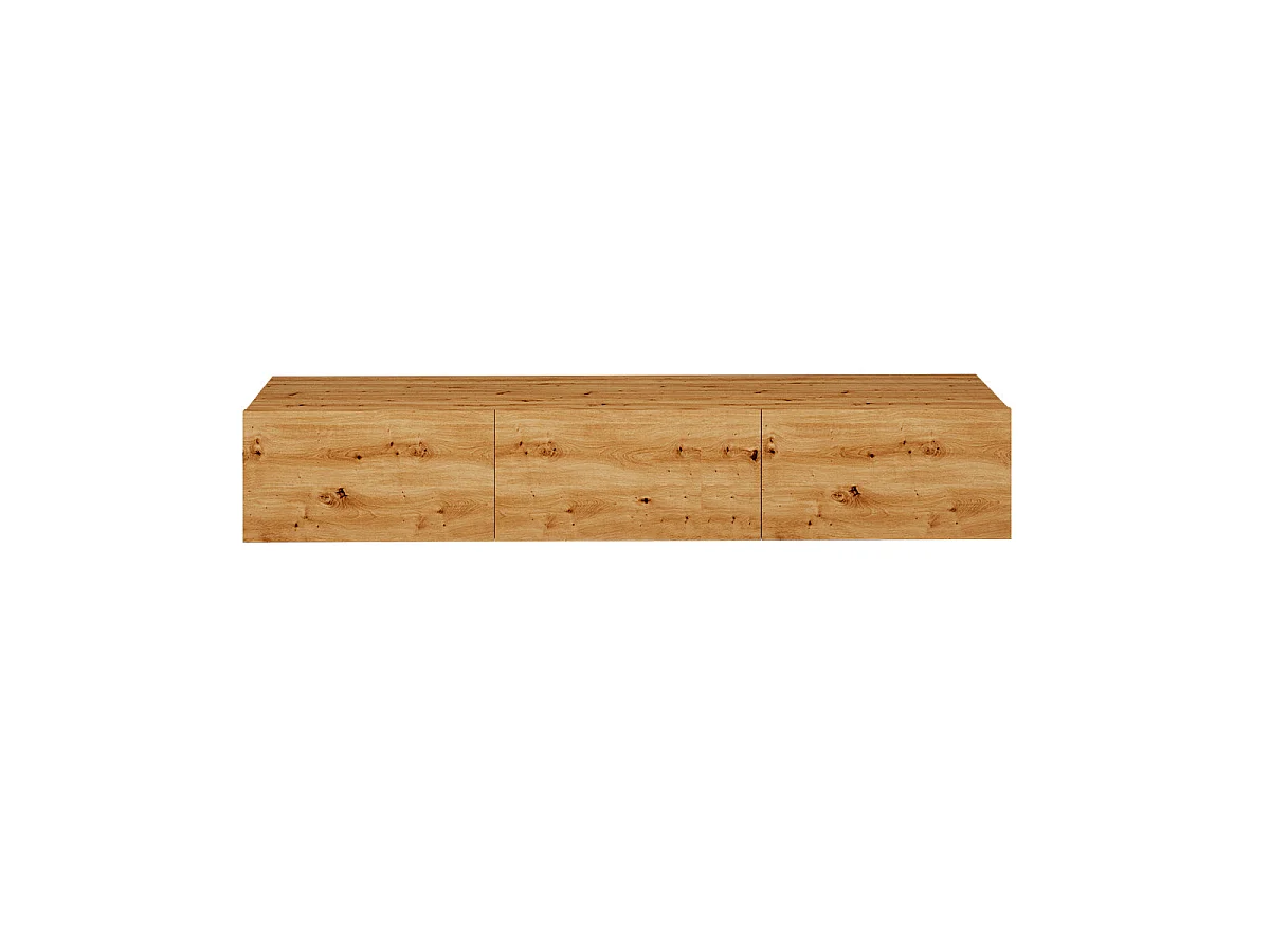 Meuble TV mural 3 portes 160 cm Idao Bois clair