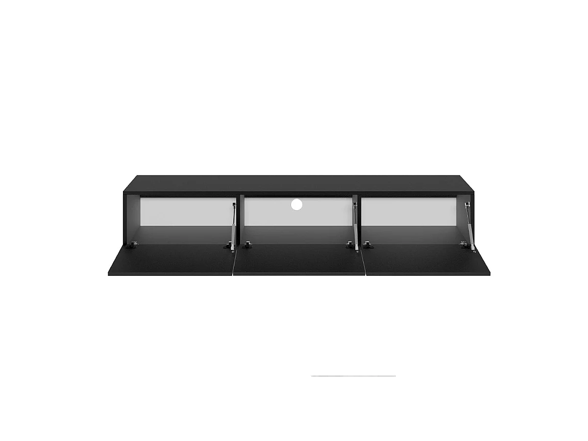 Meuble TV mural 3 portes 160 cm Idao Noir