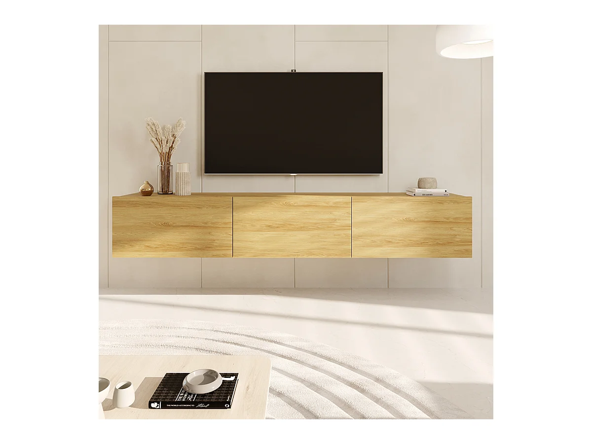 Idao Wood 3-deurs TV-element voor wandmontage 160 cm