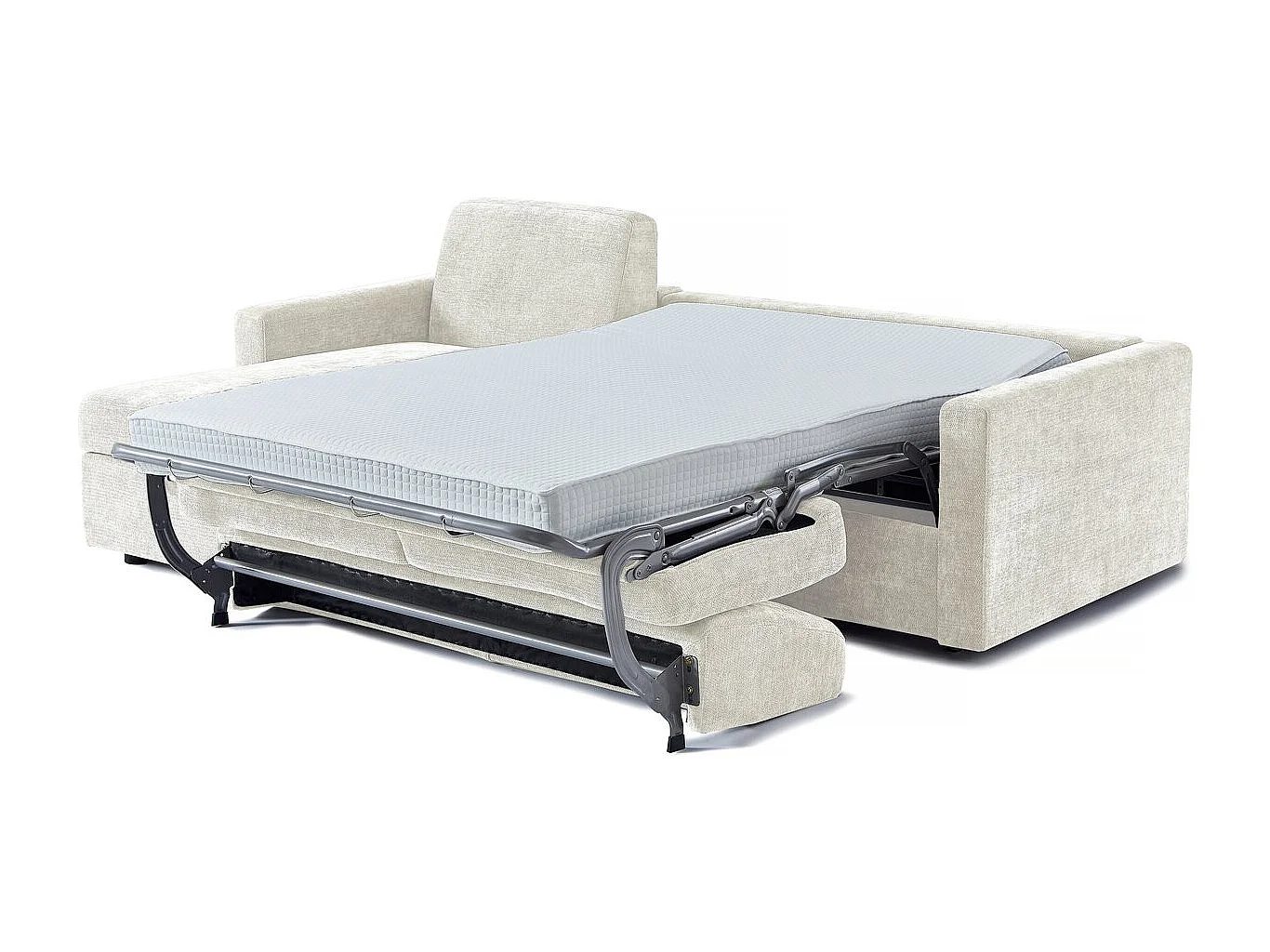 Canapé d'angle réversible convertible express en tissu "Celia" - 3 places  - Beige