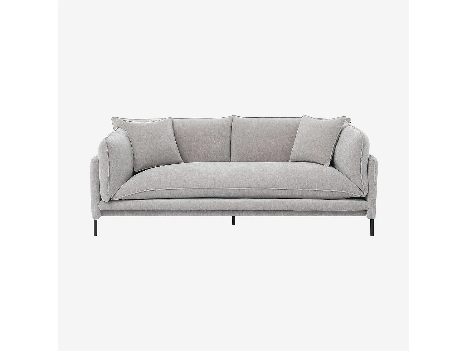 Canapé 3 places déhoussable en tissu garni de plumes - Gris perle