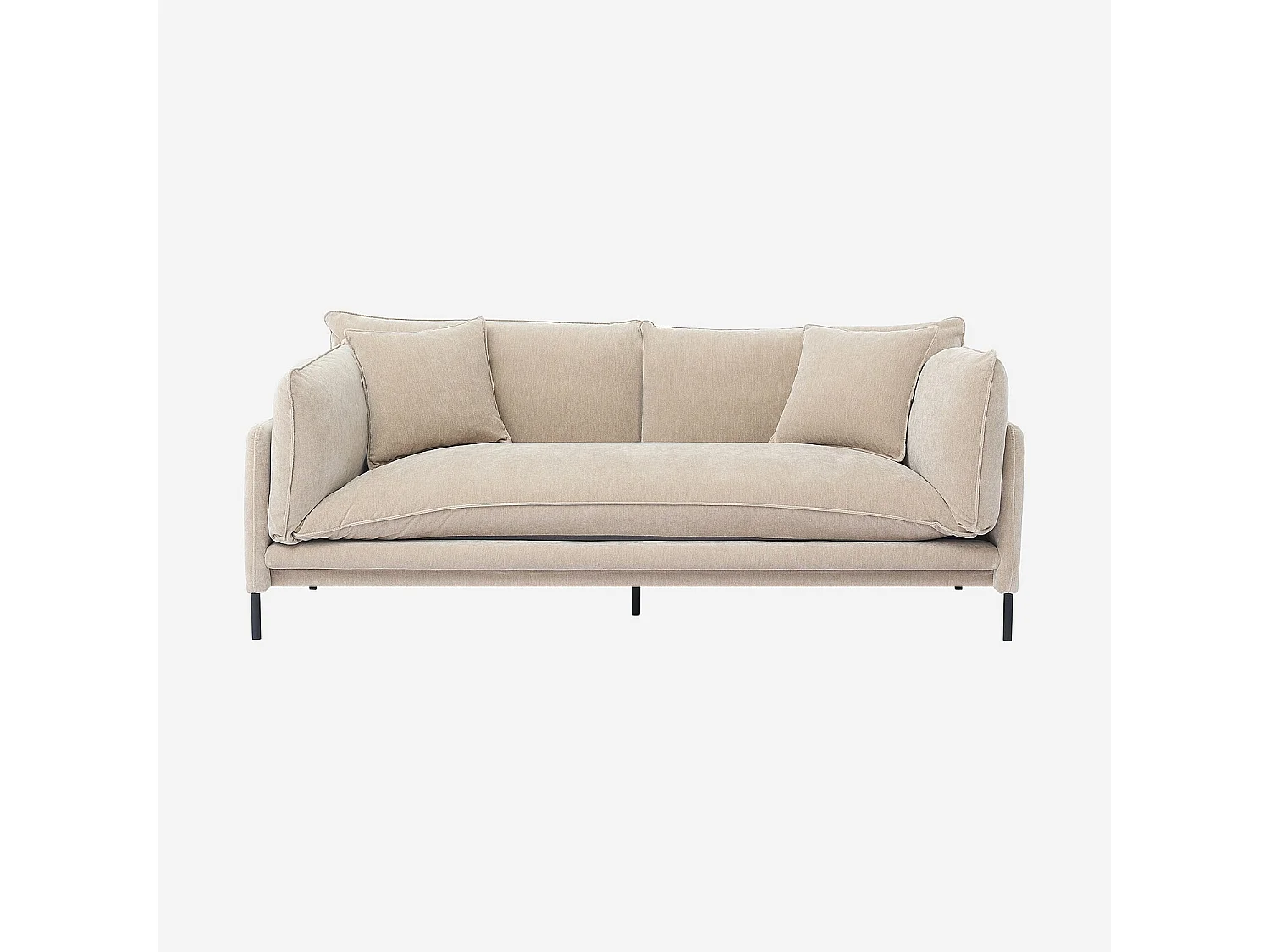 Habitat - Canapé 3 places déhoussable en tissu garni de plumes - Taupe - Feath II