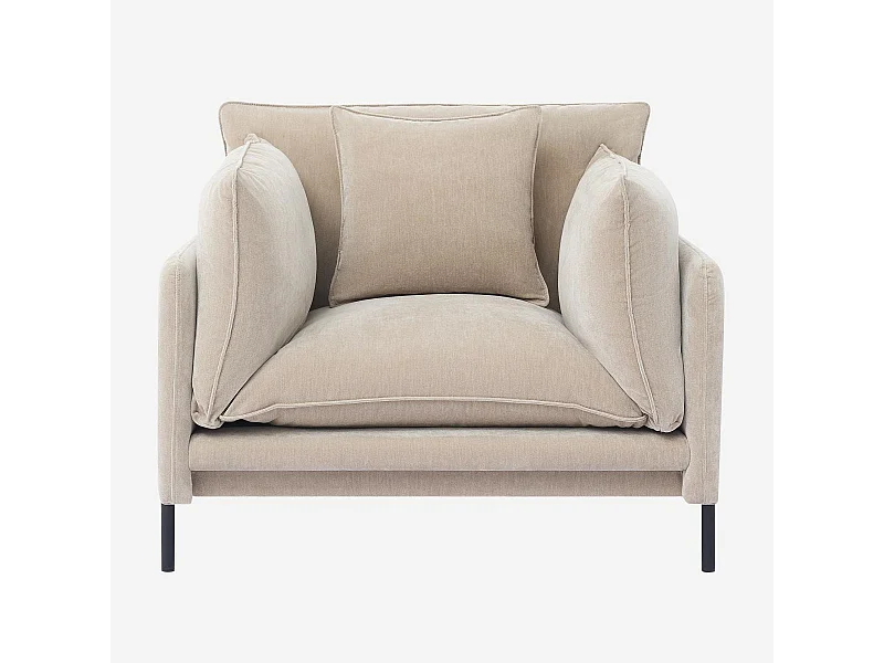 Habitat - Fauteuil déhoussable en tissu garni de plumes - Taupe - Feath II