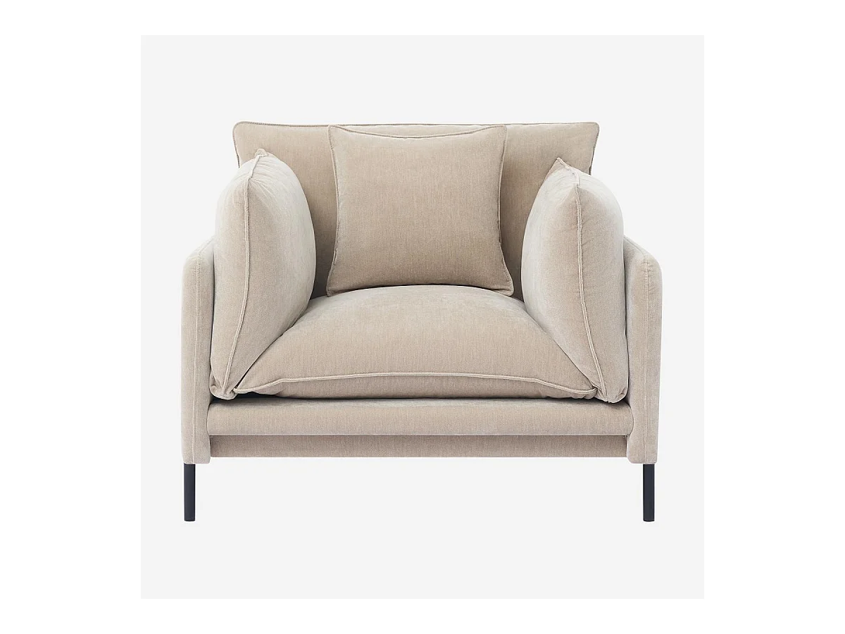 Habitat - Fauteuil déhoussable en tissu garni de plumes - Taupe - Feath II