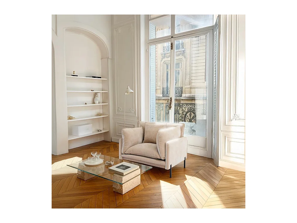 Habitat - Fauteuil déhoussable en tissu garni de plumes - Taupe - Feath II