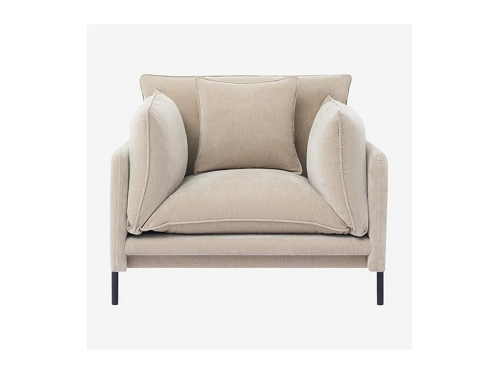 Habitat - Fauteuil déhoussable en tissu garni de plumes - Taupe - Feath II