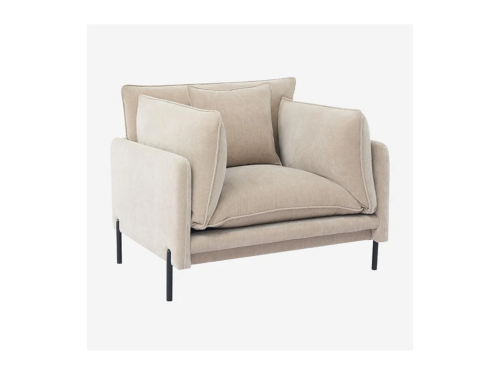 Habitat - Fauteuil déhoussable en tissu garni de plumes - Taupe - Feath II