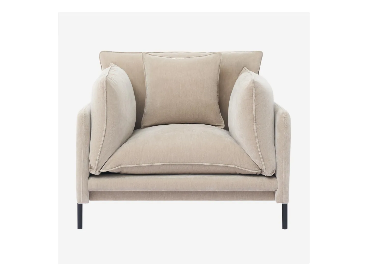 Habitat - Fauteuil déhoussable en tissu garni de plumes - Taupe - Feath II