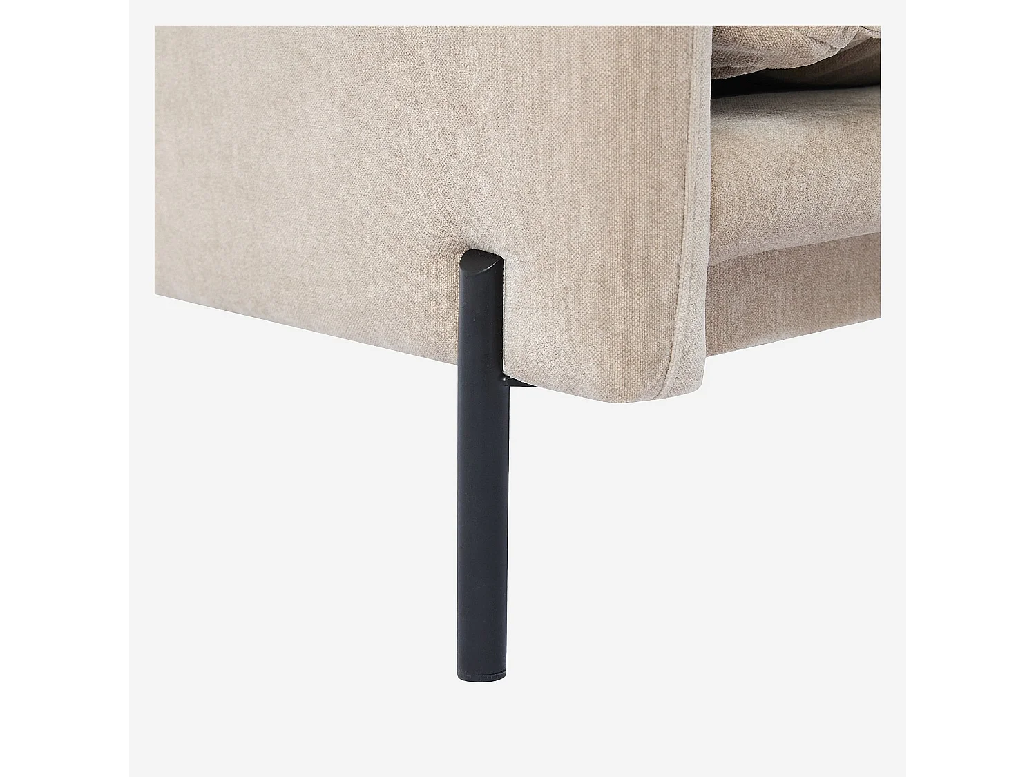 Habitat - Fauteuil déhoussable en tissu et métal noir garni de plumes - Taupe - Feath II