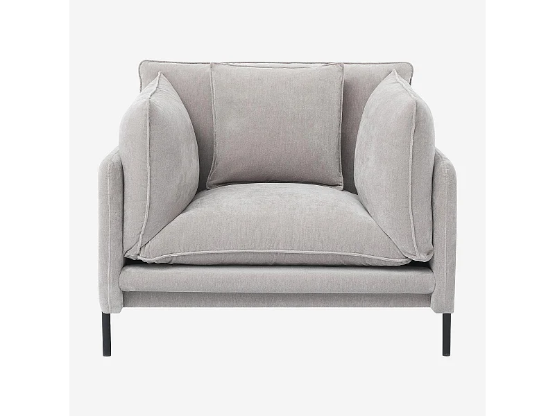 Habitat - Fauteuil déhoussable en tissu garni de plumes - Gris perle - Feath II