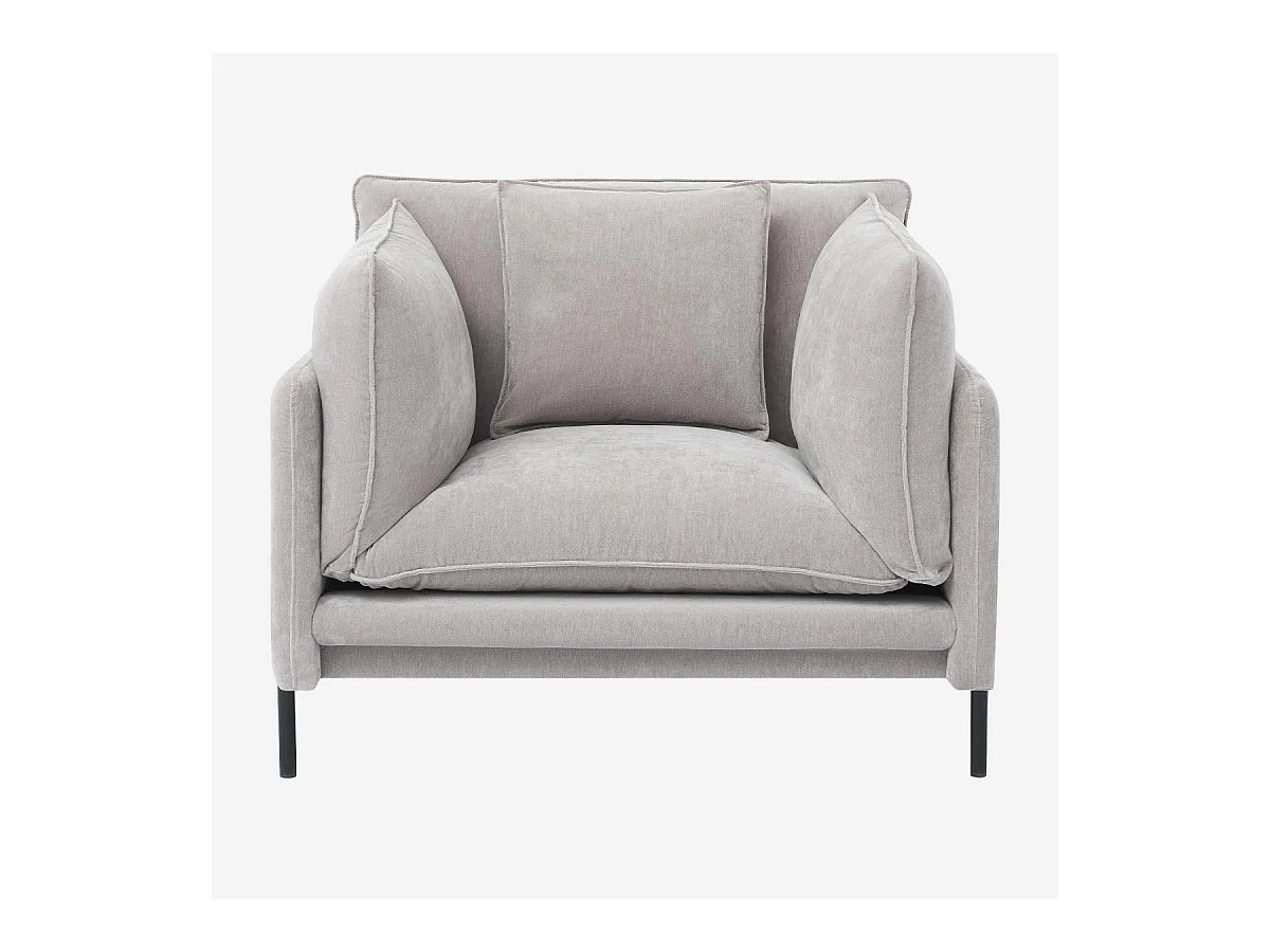 Habitat - Fauteuil déhoussable en tissu garni de plumes - Gris perle - Feath II
