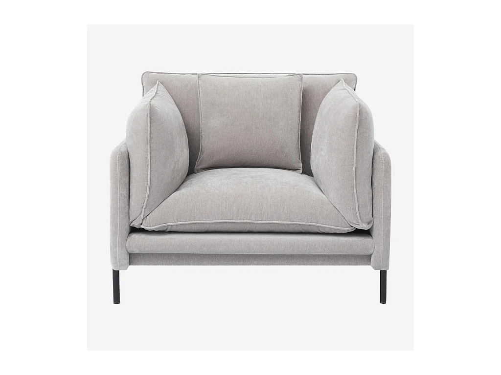 Habitat - Fauteuil déhoussable en tissu garni de plumes - Gris perle - Feath II